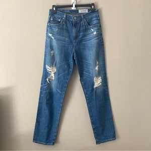 AG The Phoebe Vintage High Waist Distressed Jeans